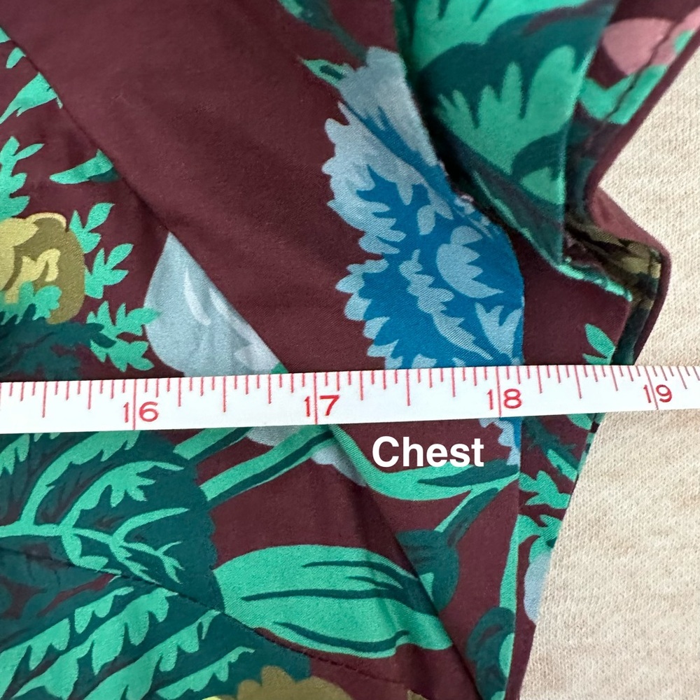 Tuckernuck Women Cotton Oxblood Blue Floral Alice Ruffled Collared Dress Size S - Picture 11 of 14